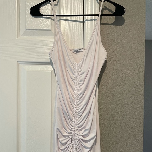 White Rouched Bodycon Mini Dress - Picture 4 of 5